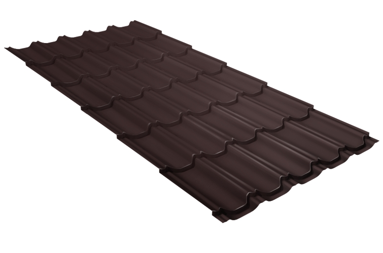 Профиль волновой Grand Line Квинта Плюс Drap 0.45 RAL 8017 шоколад