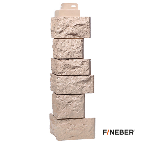 Угол наружный FineBer Камень дикий, Песочный
