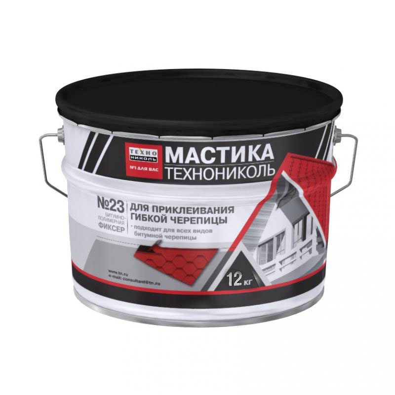 Мастика для гибкой черепицы (Фиксер), ведро 12 кг.