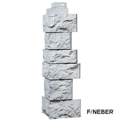 Угол наружный FineBer Камень дикий, Жемчужный