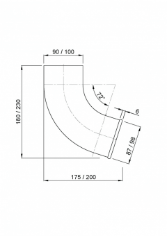 Отвод трубы PU Aquasystem Matt RAL 8017 (Коричневый) 90/125