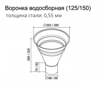 Воронка водосборная (ведро) Grand Line 250/90 мм RAL 3005 вишня